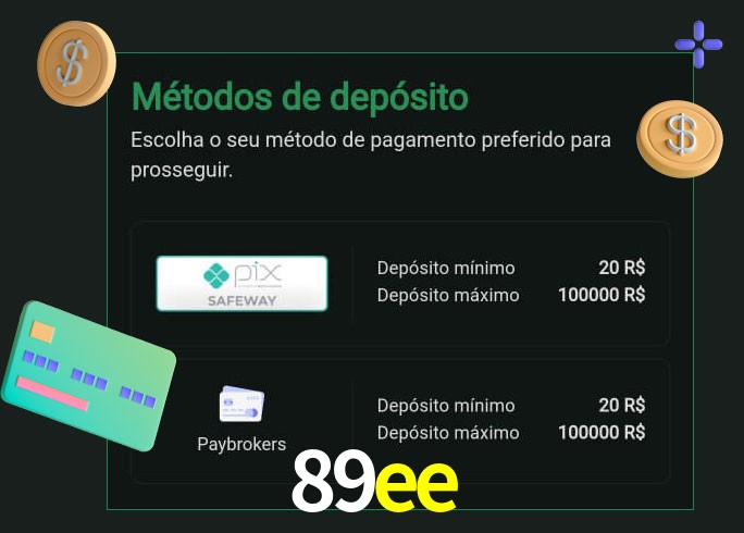 O cassino 89ee oferece uma grande variedade de métodos de pagamento